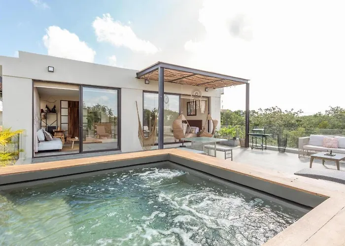 Boho Loft Pool Priv Sillas Colgantes- Centro Apartamento Tulum